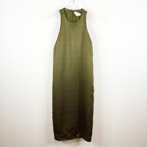 M. Martin Wool Blend Textured Midi Dress XS Green